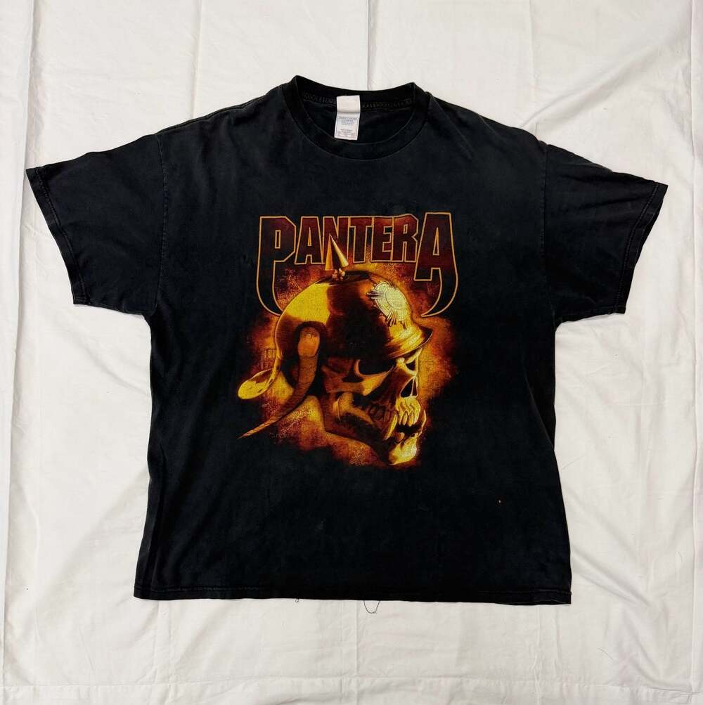 Vintage Pantera Skull Helmet Graphic T-Shirt XL